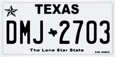 TX license plate DMJ2703