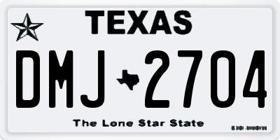 TX license plate DMJ2704