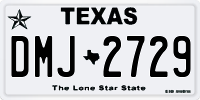 TX license plate DMJ2729