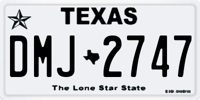 TX license plate DMJ2747