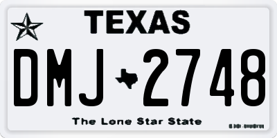 TX license plate DMJ2748