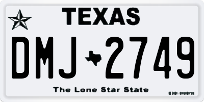 TX license plate DMJ2749