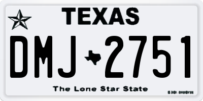 TX license plate DMJ2751