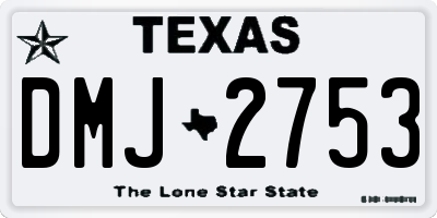 TX license plate DMJ2753