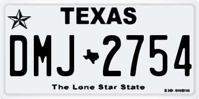 TX license plate DMJ2754