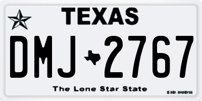 TX license plate DMJ2767