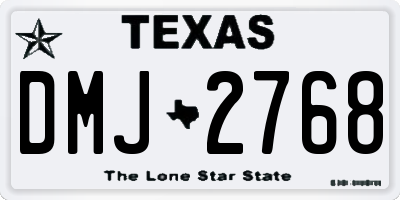 TX license plate DMJ2768