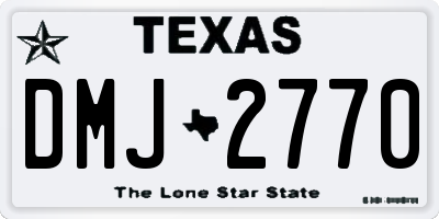 TX license plate DMJ2770