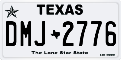 TX license plate DMJ2776
