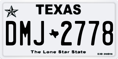 TX license plate DMJ2778