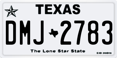 TX license plate DMJ2783