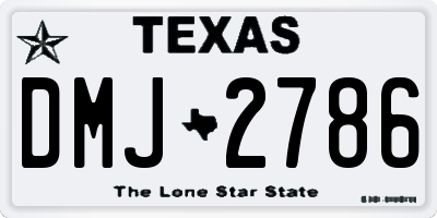 TX license plate DMJ2786