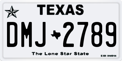 TX license plate DMJ2789