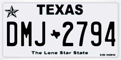 TX license plate DMJ2794