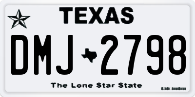 TX license plate DMJ2798