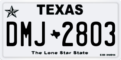 TX license plate DMJ2803