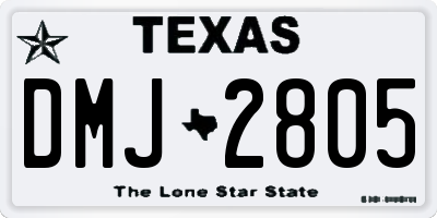 TX license plate DMJ2805