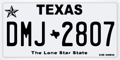 TX license plate DMJ2807