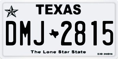 TX license plate DMJ2815