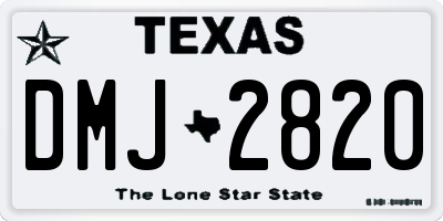TX license plate DMJ2820