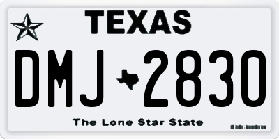 TX license plate DMJ2830