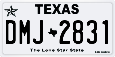 TX license plate DMJ2831