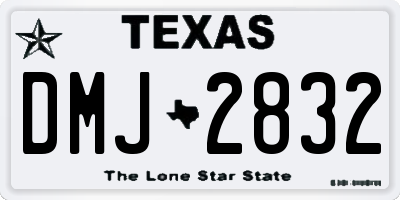 TX license plate DMJ2832