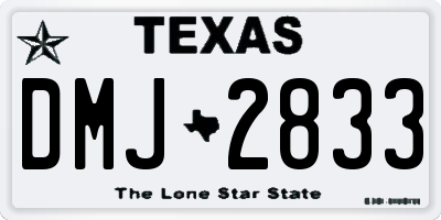 TX license plate DMJ2833