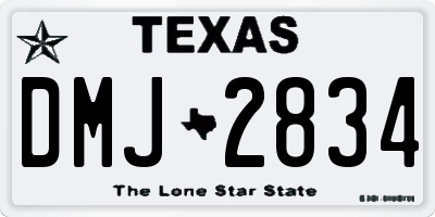 TX license plate DMJ2834