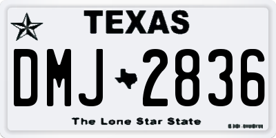 TX license plate DMJ2836