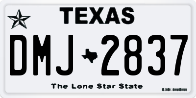 TX license plate DMJ2837