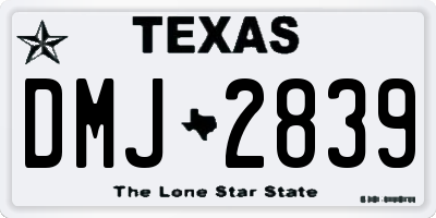 TX license plate DMJ2839