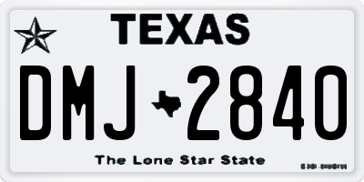 TX license plate DMJ2840