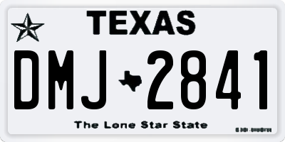 TX license plate DMJ2841