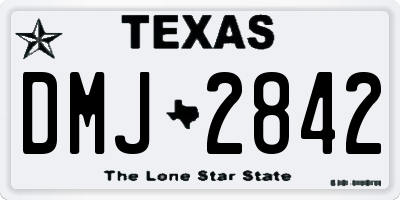 TX license plate DMJ2842