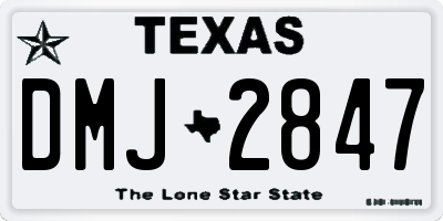 TX license plate DMJ2847