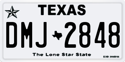 TX license plate DMJ2848