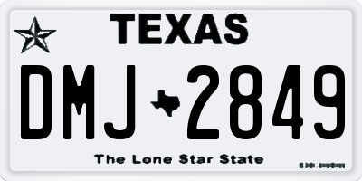 TX license plate DMJ2849