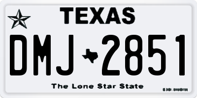 TX license plate DMJ2851