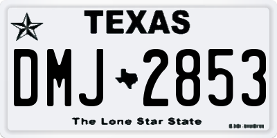TX license plate DMJ2853