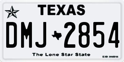 TX license plate DMJ2854
