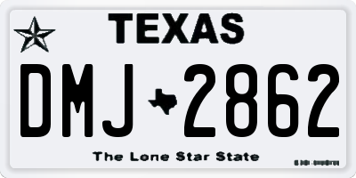 TX license plate DMJ2862