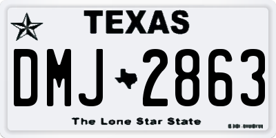 TX license plate DMJ2863
