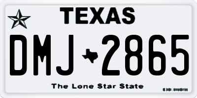 TX license plate DMJ2865