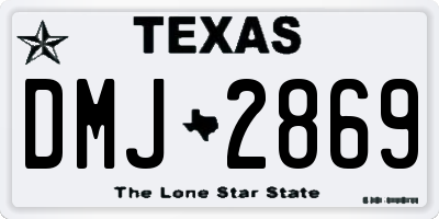TX license plate DMJ2869