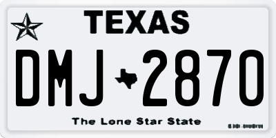 TX license plate DMJ2870