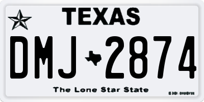 TX license plate DMJ2874
