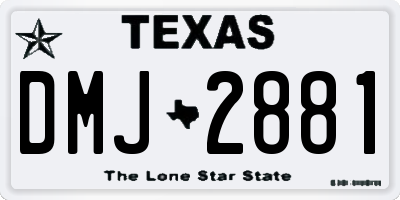 TX license plate DMJ2881