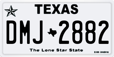 TX license plate DMJ2882