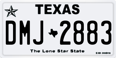 TX license plate DMJ2883